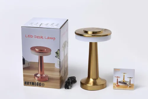Vista 8 de Lámpara de escritorio inalámbrica portátil táctil, atenuación táctil de 3 velocidades, puerto de batería USB integrado, luz de noche de dormitorio