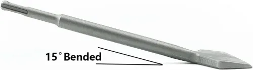 Vista 2 de SDS-Plus 3 pulgadas de ancho con manivela doblada en ángulo y cincel Thinset Scaling, SDS-Plus Shank Tile Removal Chisel Bit Thinset Raspador