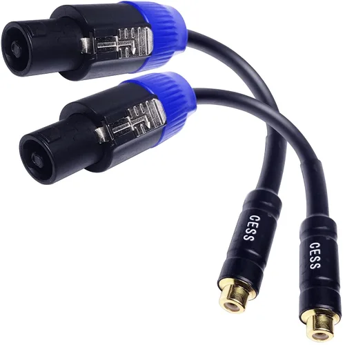 Vista 3 de CNCESS Cable adaptador RCA hembra a Speakon macho, 6 pulgadas, cable de nicho cruzado sub/amperio, paquete de 2
