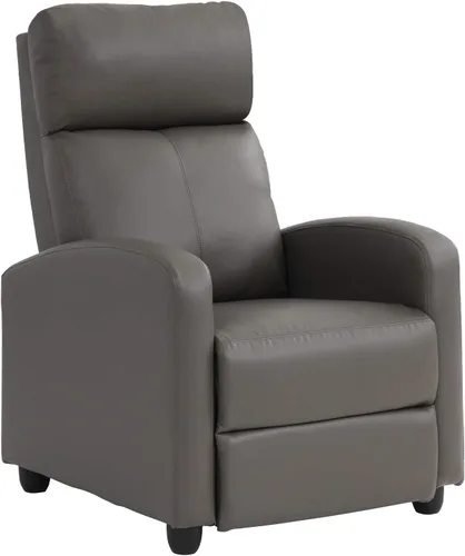 Vista 8 de FDW Wingback Silla reclinable de cuero, de una plaza, moderno sofá para casa, teatro, sala de estar, Cuero