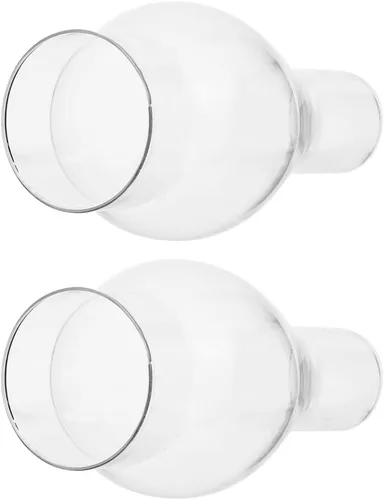 Vista 2 de STOBOK Lámpara de aceite de repuesto de globo, 2 unidades, lámpara de aceite, lámpara de chimenea de vidrio transparente transparente soplado a
