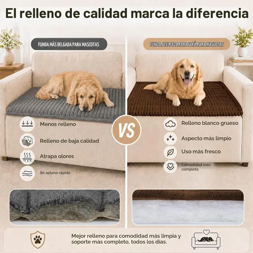 Vista 6 de decorUhome Funda de sofá para perros, funda antideslizante y mullida para sofá, para asiento, respaldo y reposabrazos, protector de sofá suave