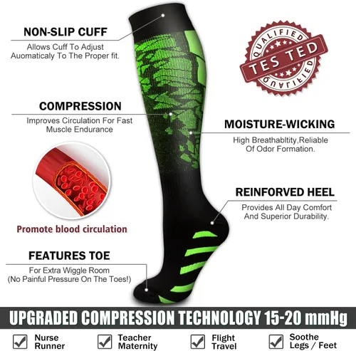 Vista 36 de Bluemaple 6 Pack Copper Compression Socks for Women and Men Circulation-Best Support for Medical, Running,Nursing,Athletic
