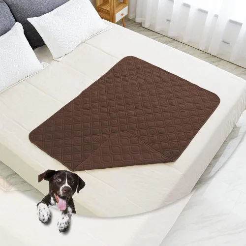 Vista 5 de Ameritex Manta Impermeable Reversible Cubierta para Cama de Perro Manta para Mascotas para Muebles Cama Sofá Sillón Chocolate