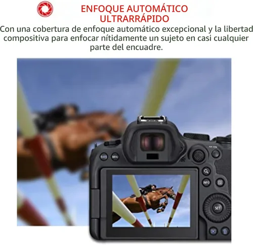 Vista 4 de Canon EOS R6 Mark II Cámara sin espejo con lente RF24-105mm F4-7.1 is STM, cámara híbrida de fotograma completo, sensor CMOS de 24.2 megapíxeles