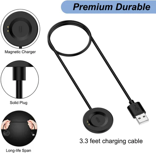 Vista 3 de Cargador para iTECH Fusion 2/3, cable de carga USB de repuesto para iTech Fusion 2/3 Smart Watch (3.3 pies/3.3 ft)