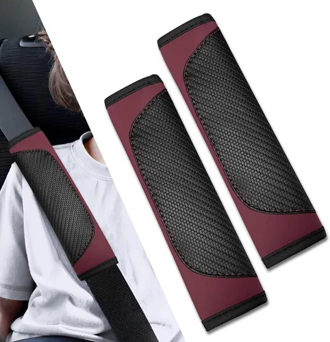 Vista 22 de 2 fundas para cinturón de seguridad de automóvil, almohadillas suaves para cinturón de seguridad, fundas para el cuello, protector de correa