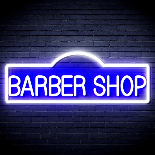 Vista 17 de ADVPRO Señal de neón LED de silicona flexible de Barber Shop - rojo y azul - st16s42-fnu0358-rb