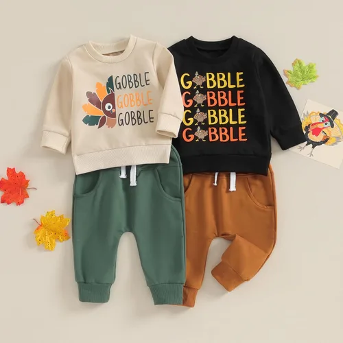 Vista 3 de LIOMENGZI Conjunto de ropa de Navidad para bebé niño y niña, camisa larga, sudadera de Papá Noel, para otoño y Navidad