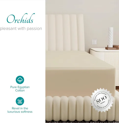 Vista 2 de Carressa Linen Sábana bajera ajustable 100% algodón tamaño individual solamente – Sábana bajera individual de algodón de 800 hilos, lujosamente