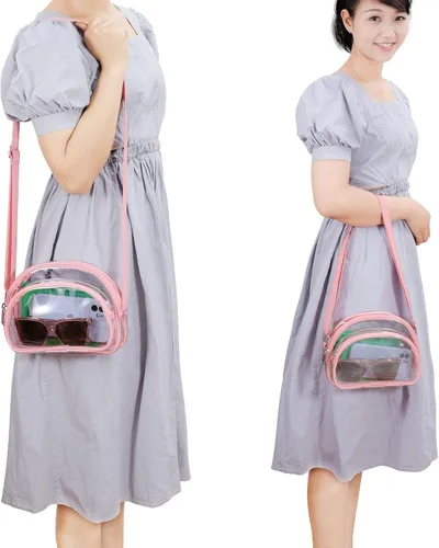 Vista 5 de Higuyst Mini Clear Purse Stadium Approved, Small Clear Bags for Concert Festival Sports Events