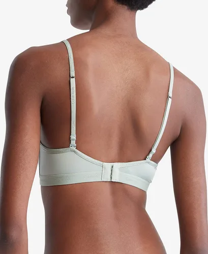 Vista 2 de Calvin Klein Bralette triangular ligeramente forrado de forma a cuerpo para mujer, Marrón