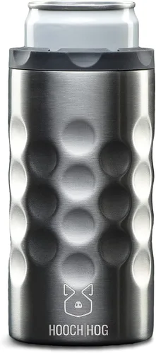 Vista 14 de Hooch Hog Slim - Enfriador de latas de acero inoxidable para latas delgadas de 12 onzas, 3 soportes aislados para latas de cerveza Michelob Ultra