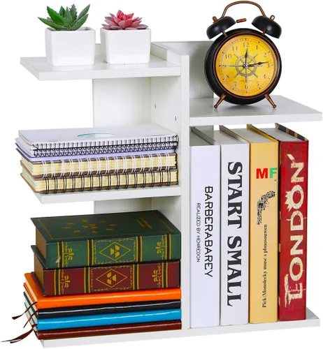 Vista 6 de PAG Organizador de Escritorio Estante de Escritorio Estantería Ajustable de Encimera Estantes de Mesa Pequeños Organizador de Libros Organización