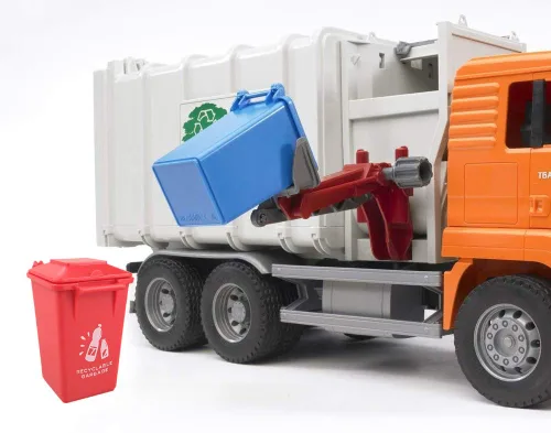 Vista 8 de Juego de basura automotriz de 3 colores ABS plástico pequeño cubo de basura camión de basura juguete
