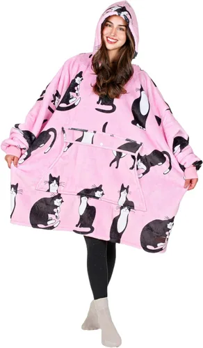 Vista 21 de Tirrinia - Sudadera con capucha de gran tamaño, manta de sherpa cómoda, reversible, gigante, para adultos, hombres, mujeres, adolescentes, esposa