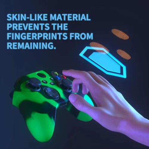 Vista 3 de PlayVital Camouflage Soft Anti-Slip Silicone Cover for Xbox Series X Controller, Rubber Case Protector for Xbox Core Wireless Controller with Black