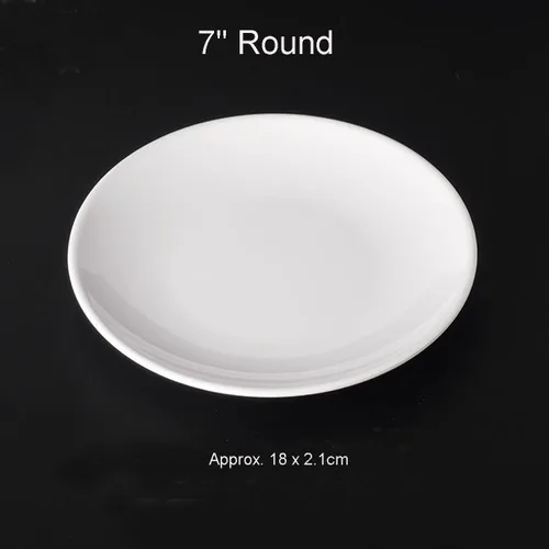 Vista 2 de Platos de melamina, platos de postres pequeños reutilizables para exteriores e interiores, aptos para lavavajillas, juego de 2 (7 pulgadas)