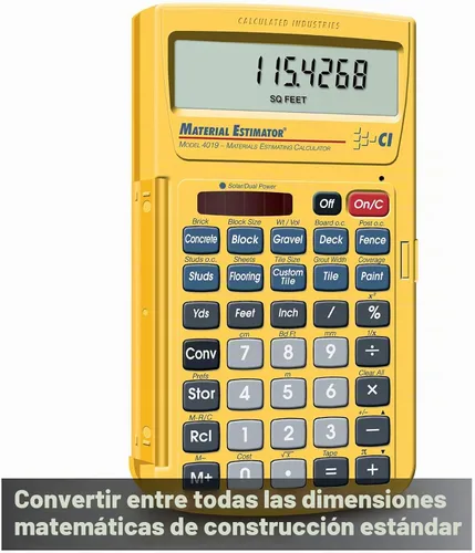 Vista 3 de Calculated Industries 4019 Calculadora de Estimación de Materiales Encuentra Costos de Materiales de Construcción para Proyectos de bricolaje