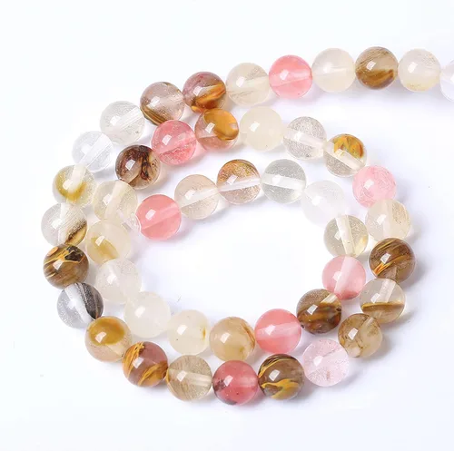 Vista 102 de 100 cuentas de piedra multicolor natural de 0.236 pulgadas (0.236 in), cuentas espaciadoras sueltas redondas para hacer pulseras, collares, aretes
