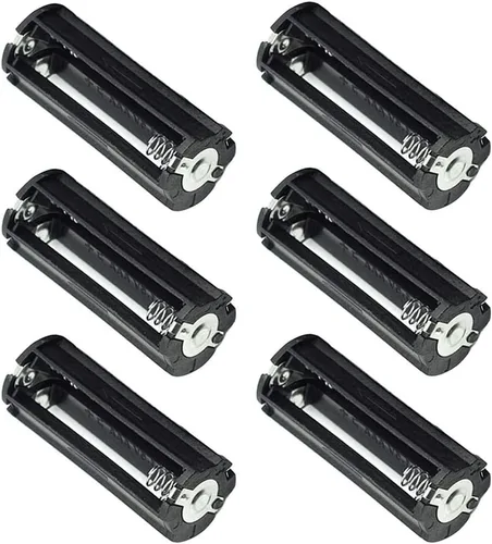 Vista 4 de 3 x 1.5V Serie AAA Conexión De Plástico Negro Cilindro Batería Soporte De Almacenamiento Adaptador De Caja Negro - (6 Pcs)
