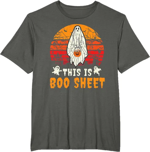 Vista 6 de Funny This Is Boo Sheet Spooky Ghost Halloween - Camiseta de disfraz de juego de palabras, Negro, S