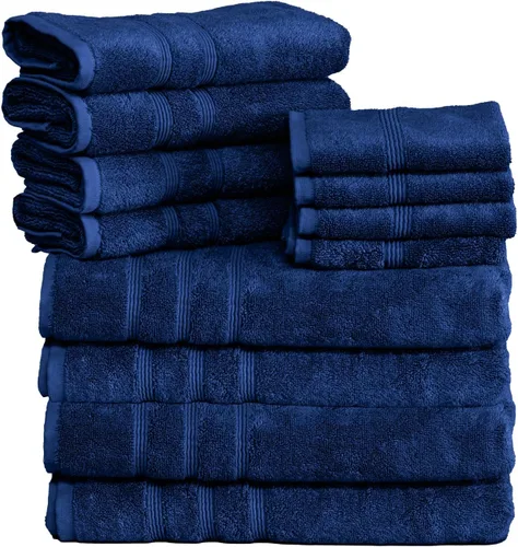 Vista 62 de Mosobam Lujoso juego de toallas turcas de 4 piezas XL, 35 x 70 pulgadas, 16 x 30 pulgadas, azul Allure de gran tamaño, 700 GSM, viscosa de bambú