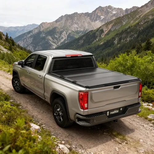 Vista 4 de FRP Cubierta rígida de tres pliegues para cama de camioneta para 2015-2025 Chevy Colorado/GMC Canyon, cama de 6.2 pies (74")