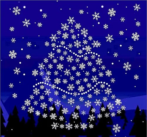Vista 4 de Q-BABY 200 calcomanías estáticas de copos de nieve para decoración de ventanas de Navidad, 200