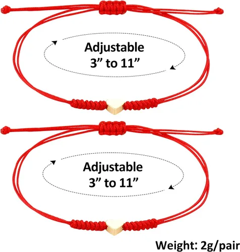 Vista 14 de Regalos para el día de la madre para mamá, hilo rojo, para madre e hija, juego de 2 pulseras de corazón a juego para mamá y yo, pulsera roja