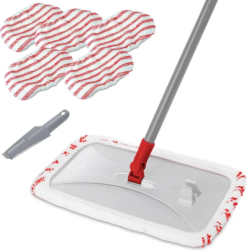 Vista 21 de Masthome Trapeador de microfibra extra grande para limpieza de pisos, trapeador plano de 16 pulgadas con 5 almohadillas para uso húmedo y seco, mopa
