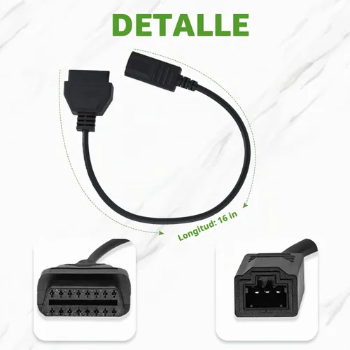 Vista 6 de Adaptador OBD1 a OBD2 para Honda Cable de 3 Pines, Compatible con Vehículo Honda Cable Adaptador de Conector Diagnóstico de 3pines Obd1 a 16pines