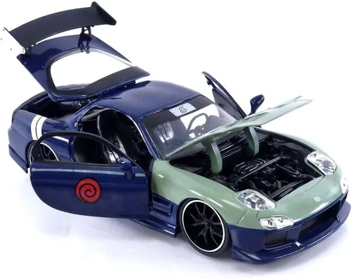 Vista 5 de Jada Naruto 1:24 1995 Mazda RX-7 - Coche fundido a presión y figura de Kakashi Hatake de 2.75 pulgadas