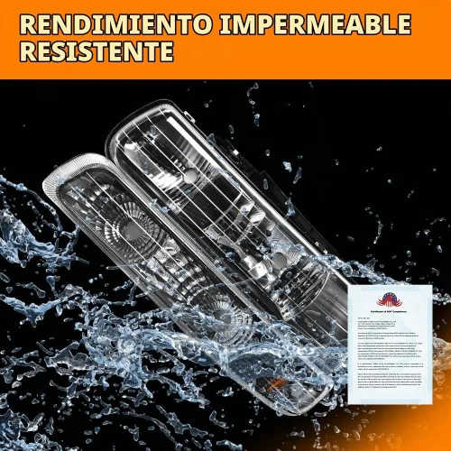 Vista 5 de G-PLUS Conjunto de faros, compatible con Chevy Silverado 1999 2000 2001 2002/Se ajusta a Suburban Tahoe 2000-2006 Faros delanteros de parachoques