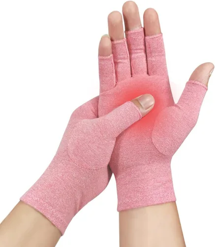 Vista 10 de Donfri 2 pares de guantes de compresión para artritis, guantes sin dedos para mujeres y hombres, alivio del dolor de artritis, artritis reumatoide