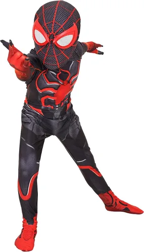 Vista 6 de Kovojibo Disfraz de superhéroe para niños body de elastano para Halloween cosplay