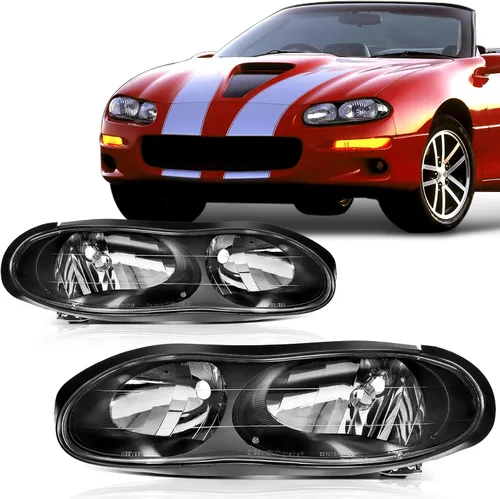 Vista 12 de SCITOO Faros delanteros para Chevy Silverado 1500/2500 1999-2002, para Chevy Suburban 1500/2500 2000-2006, carcasa cromada, reflector ámbar, lente