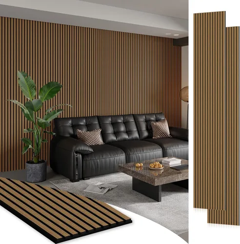 Vista 11 de Smartstandard Panel de Pared de Listones de Madera de Muestra, Paneles de Pared de Madera Insonorizados, Paneles de Madera Acústicos para Pared