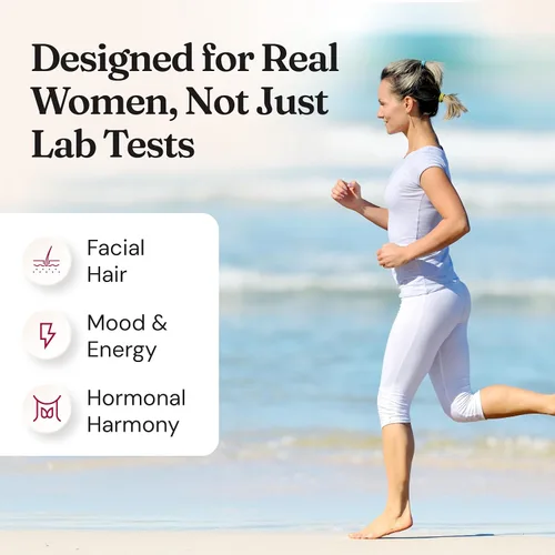 Vista 4 de Nourished AndroEase Plus – Balance hormonal vegano para mujeres – Zinc, Reishi, té verde y palma enana americana para mujeres – para energía