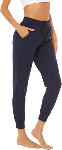 Vista 3 de AvaCostume Pantalones deportivos ligeros de algodón para mujer, pantalones deportivos de yoga, pantalones casuales con bolsillos
