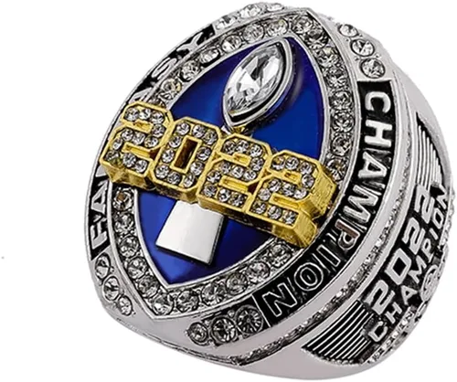 Vista 3 de Anillo del campeonato de fútbol de fantasía 2022 Anillo pesado de campeón FFL Trofeo de premio chapado en oro y plata para el ganador de la Liga