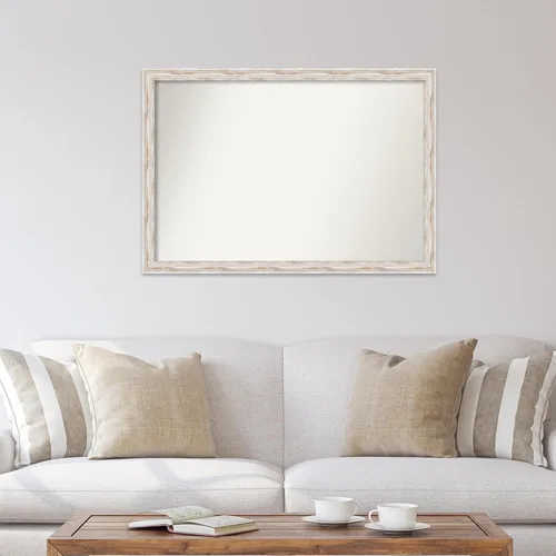 Vista 4 de Amanti Art Espejo personalizado, espejo de baño estrecho Alexandria White Wash, espejo de pared o espejo de tocador de baño sobre el fregadero