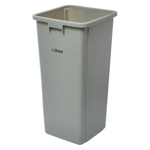 Vista 6 de Winco Papelera de plástico comercial cuadrada, 23 galones, color beige