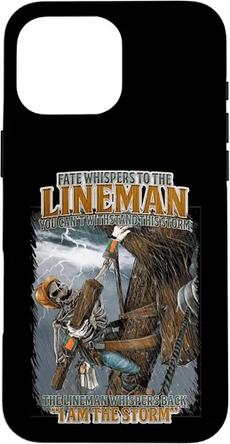 Vista 19 de Fate Whispers to The Lineman Proud Lineman Crew Job Pride Case for iPhone 17