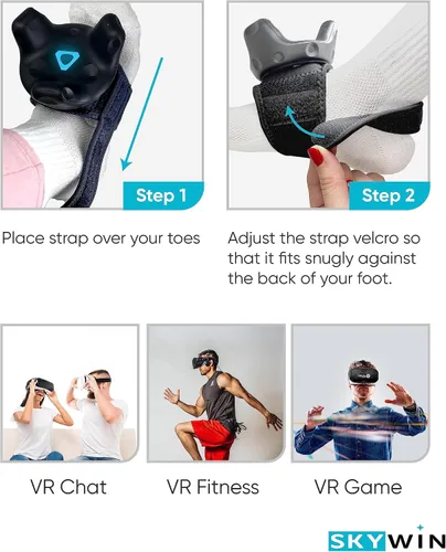 Vista 4 de Skywin Vive Tracker Straps for HTC Vive, 3.0, 2.0, and Ultimate Trackers, 2 Pack Feet Strap, Secure and Comfortable Full Body Tracking