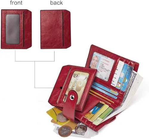 Vista 3 de BOSTANTEN - Bolsos de piel para mujer con cierre de cremallera color rojo