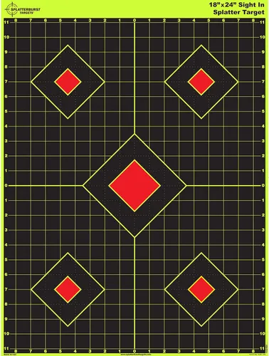 Vista 3 de 18 x 24 pulgadas - Objetivo de salpicaduras - Ve fácilmente tus disparos estallar amarillo fluorescente brillante al impactar - Fabricado en Estados