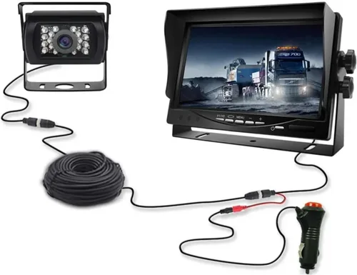 Vista 5 de Cámara de visión trasera de 7 pulgadas con pantalla HD para automóvil, camión, camión, camión, camioneta, caravana, cámper, videovigilancia, visión