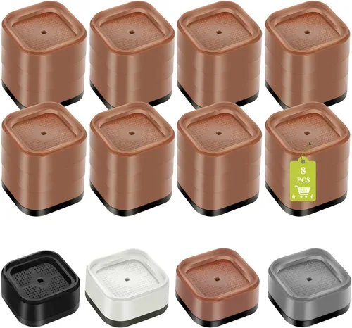 Vista 27 de Paquete de 12 elevadores de muebles de 1, 2 o 3 pulgadas, elevadores de cama ajustables resistentes para mesa, escritorio, sofá, silla, gabinete