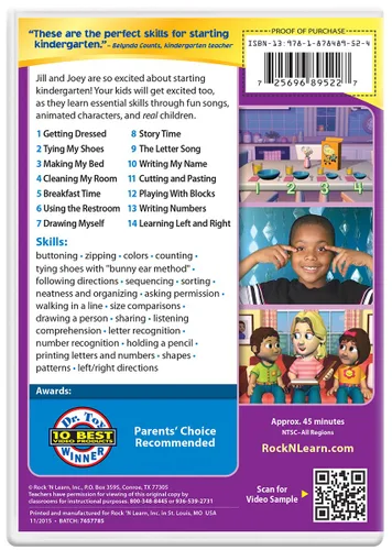 Vista 2 de Getting Ready for Kindergarten DVD by Rock 'N Learn
